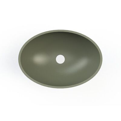 Waskom BWS Prince Cast Marble 49×34 cm Ovaal Mat Groen