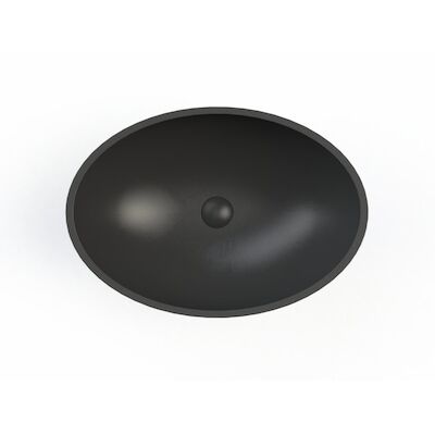 Waskom BWS Prince Cast Marble 49×34 cm Ovaal Mat Zwart