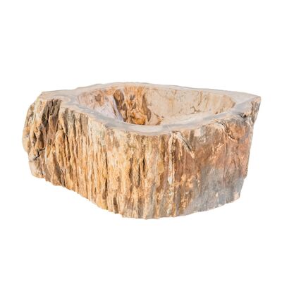 Waskom BWS Stone Organisch 30-35×15 cm Gepolijst Hout Bruin