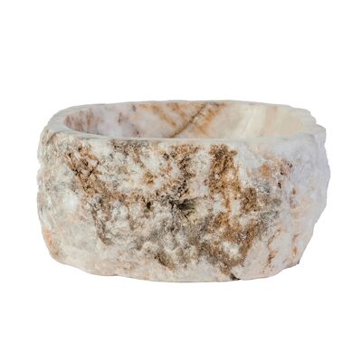 Waskom BWS Stone Rond 30-35×30-35×15 cm Gepolijst Natuursteen Sunset Onyx