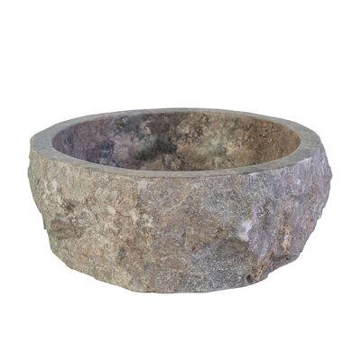 Waskom BWS Stone Rond 30-35×30-35×15 cm Natuurmarmer Grijs