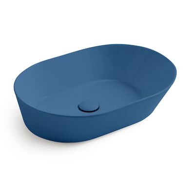 Waskom By Goof Mees Design Opbouw Wastafel Ovaal 60×42 cm Mat Blauw