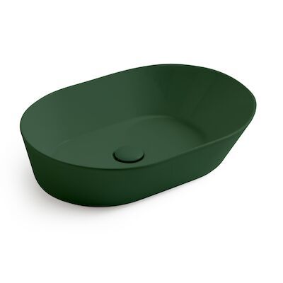 Waskom By Goof Mees Design Opbouw Wastafel Ovaal 60×42 cm Mat Groen