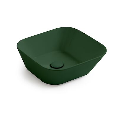 Waskom By Goof Mees Design Opbouw Wastafel Vierkant 42×42 cm Mat Groen