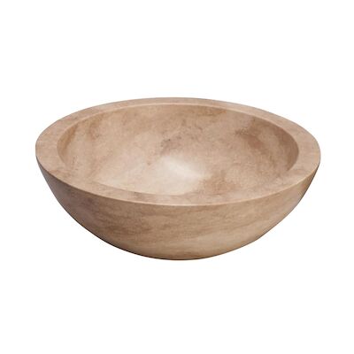 Waskom Forzalaqua Roma Travertin Rond Gezoet 40×15 cm