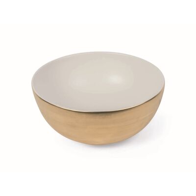 Waskom Globo Specials Rond 37×16 cm zonder Overloop Mat Goud Wit