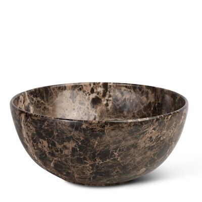 Waskom Globo T-Edge Rond 37×16 cm Zonder Overloop Portoro Marrone
