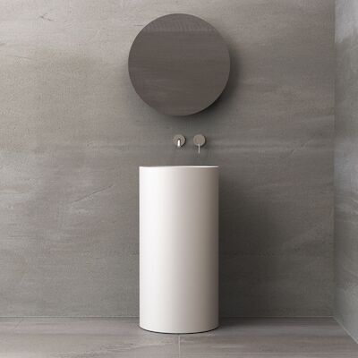 Waskom Ideavit Solidroll 45x45x90 cm Solid Surface Op Voetstuk Mat Wit