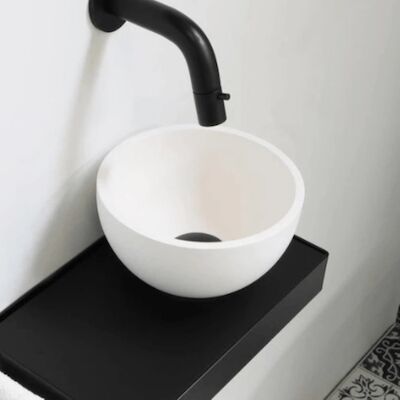Waskom INK Jazz XS Opbouw Polystone Zonder Kraangat Glans Wit 20×11 cm