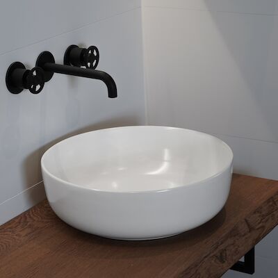 Waskom Loutro Drossia M Rond 41.5×41.5×13 cm Mat Wit
