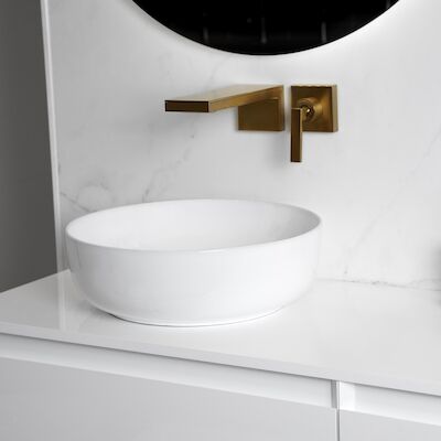 Waskom Loutro Drossia Rond 41.5×41.5×13 cm Hoogglans Wit