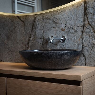 Waskom Loutro Elleni B Rechthoek 57×40.5×15 cm Marmer Black