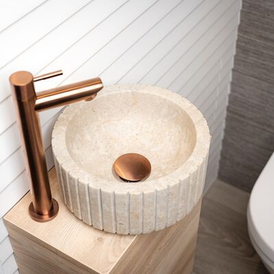 Waskom Loutro Jadya Mini Rond 25x25x12 cm Marmer