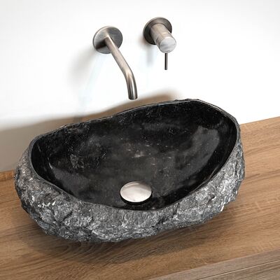 Waskom Loutro Kev B Rechthoek 50x35x20 cm Marmer Black