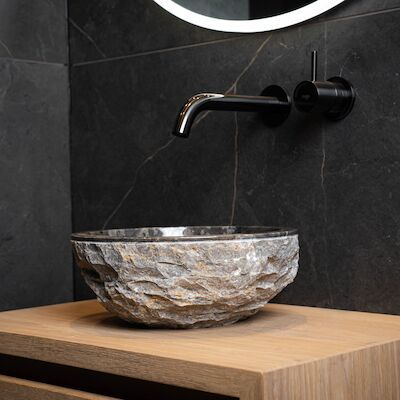 Waskom Loutro Petros Rond 30x30x14 cm Black