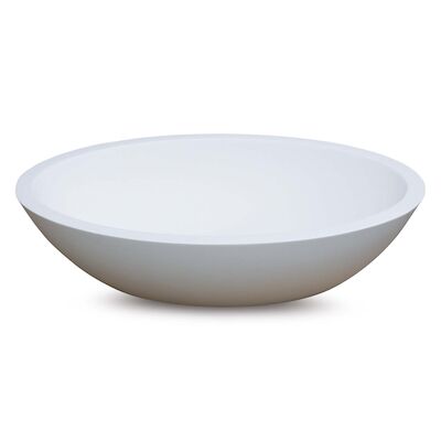 Waskom Luca Sanitair Ovaal 57x40x14cm Solid Surface 25mm Mat Wit