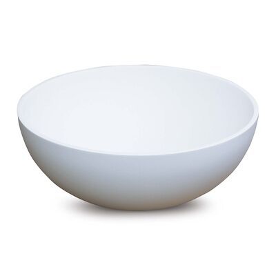 Waskom Luca Sanitair Rond 40x40x15cm Solid Surface 8mm Dik Mat Wit