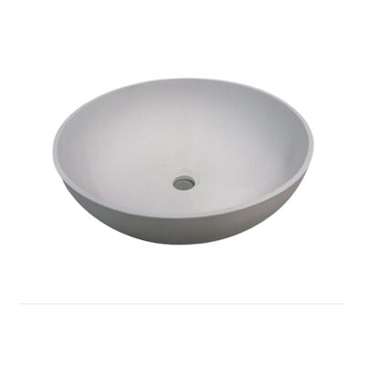 Waskom Njoy Solidthin Rond 39 cm Met Pop-Up Solid Surface Mat Wit