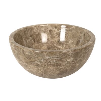 Waskom Opbouw Plieger Mini Round 26×12 cm Marmer Bruin