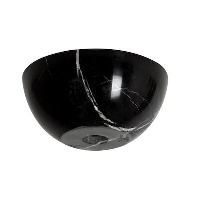 Waskom Opbouw Plieger Mini Round 26×12 cm Marmer Zwart