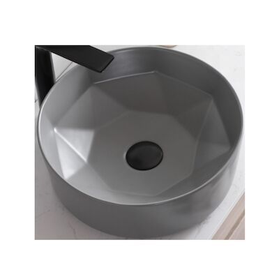 Waskom Opbouw Rond BWS Evita 40×14,5 cm Mat Grijs