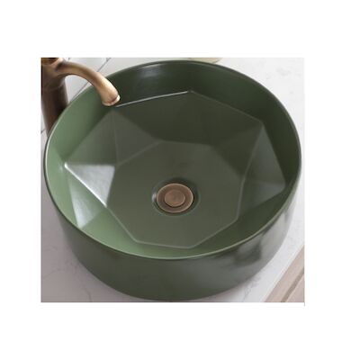 Waskom Opbouw Rond BWS Evita 40×14,5 cm Mat Groen