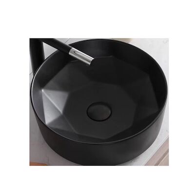 Waskom Opbouw Rond BWS Evita 40×14,5 cm Mat Zwart