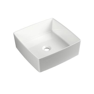 Waskom Opbouw Sapho Crox Vierkant 40x40x14 cm Cast Marble Wit