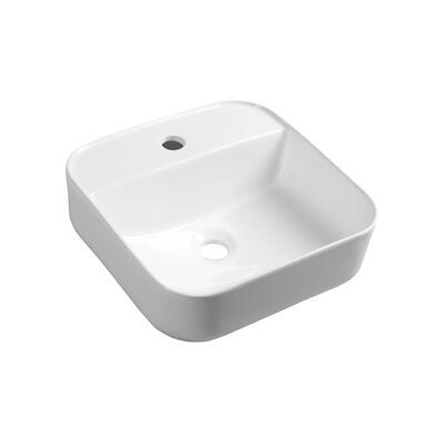 Waskom Opbouw Sapho Molveno Vierkant 39.5×14 cm Keramiek Wit