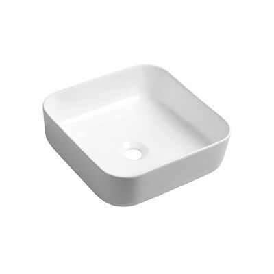 Waskom Opbouw Sapho Prata Vierkant 39.5×14.5 cm Keramiek Wit