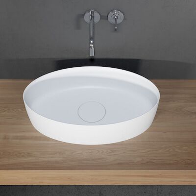 Waskom Riho Thin Opbouw Ovaal 58×34.6 cm Mat Wit