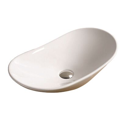 Waskom Sanilux Acosta Keramiek 62x34x14.5cm Ovaal wit (exclusief waste)
