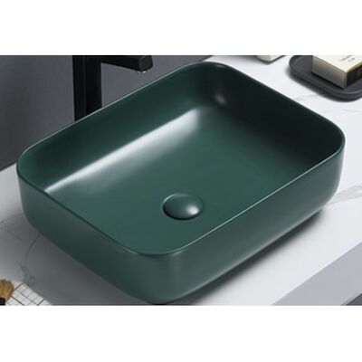 Waskom Sanilux Minerva Color Line 50x39x13 cm Inclusief Click Waste Mat Jade Groen