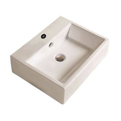 Waskom Sanilux Straight Keramiek 53x42x15cm Rechthoek wit (exclusief waste)