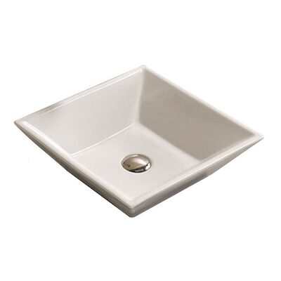 Waskom Sanilux Trento Keramiek 38,5×38,5x12cm Vierkant wit (exclusief waste)
