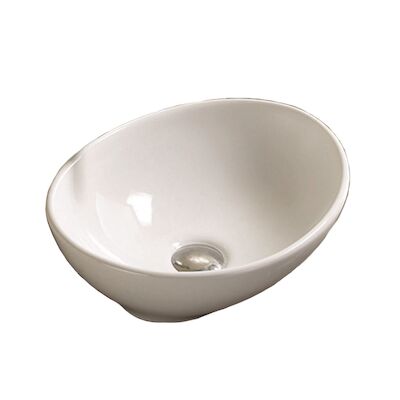 Waskom Sanilux Vienna Keramiek 40,5x33x14cm Ovaal Wit (exclusief waste)