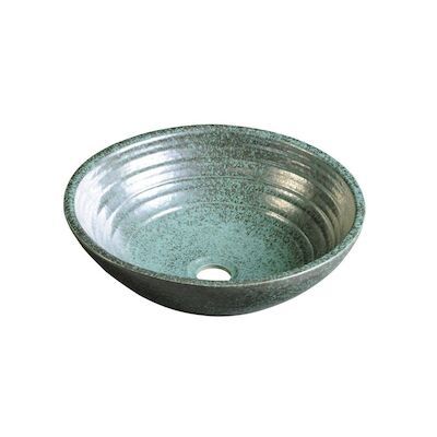 Waskom Sapho Attila Rond 42.5×14 cm Keramiek Groen Koper