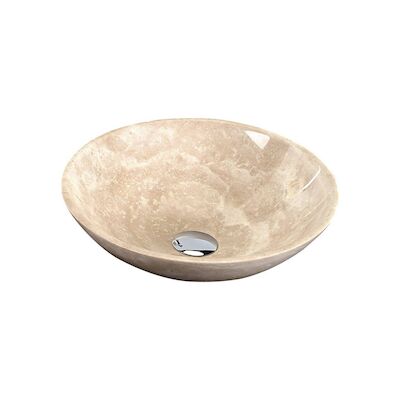 Waskom Sapho Blok Rond 40×12 cm Steen Beige