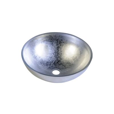 Waskom Sapho Murano Argento Rond 40×14 cm Glas Metallic Zilver