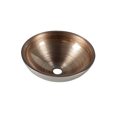 Waskom Sapho Murano Rond 40×14 cm Glas Koper