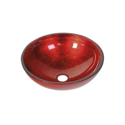 Waskom Sapho Murano Rond 40×14 cm Glas Rood