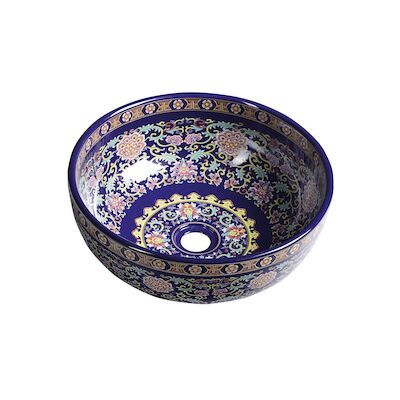 Waskom Sapho Priori Rond 40.5×15.5 cm Keramiek Paars met Ornamenten
