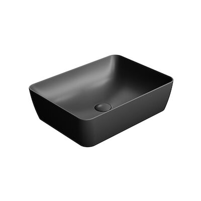 Waskom Sapho Sand Rechthoek 50x38x14 cm Keramiek Mat Zwart