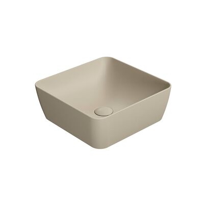 Waskom Sapho Sand Vierkant 38×14 cm Keramiek Mat Beige