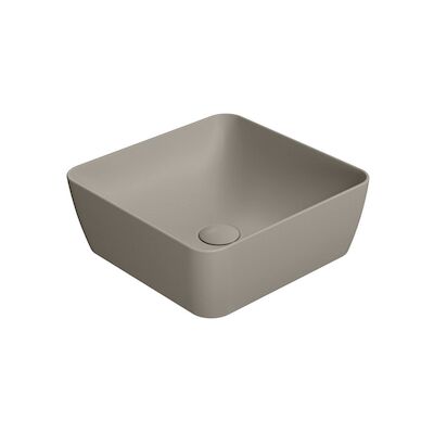 Waskom Sapho Sand Vierkant 38×14 cm Keramiek Mat Bruin