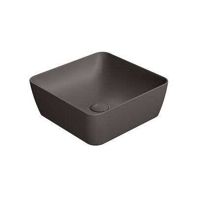 Waskom Sapho Sand Vierkant 38×14 cm Keramiek Mat Donkerbruin