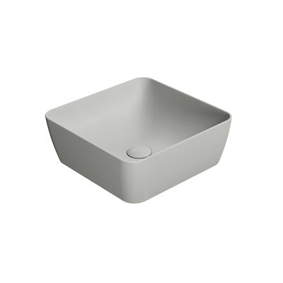 Waskom Sapho Sand Vierkant 38×14 cm Keramiek Mat Grijs