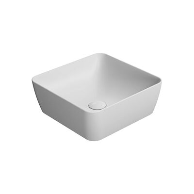 Waskom Sapho Sand Vierkant 38×14 cm Keramiek Mat Wit