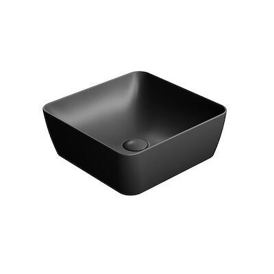 Waskom Sapho Sand Vierkant 38×14 cm Keramiek Mat Zwart