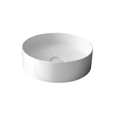 Waskom Sapho Storm Rond 40.5×12 cm Keramiek Wit (incl waste)